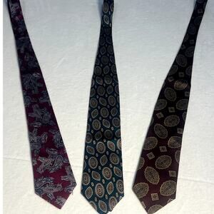 LOT of 3 Vintage Christian Dior Designer Silk Neck Ties